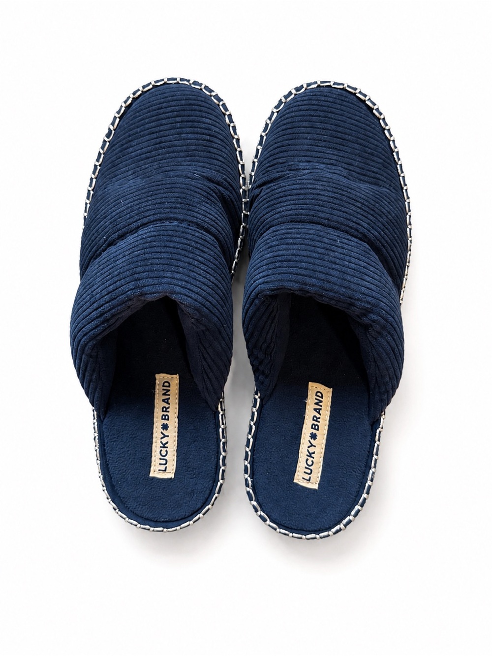 Lucky Brand LK-LUSILLY Corduroy Mule Slippers Navy Blue Size 7.5/38